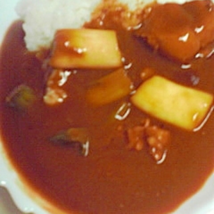 玉ねぎがなくても、長ネギでチキンカレー